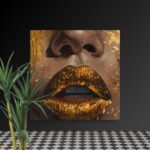 Gold Lips Thin canvas
