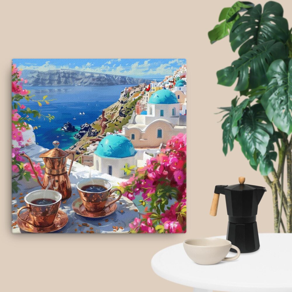 Coffee for two in Greece Thin canvas