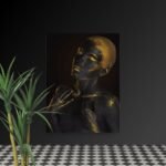 Gold Sand effect woman Thin canvas