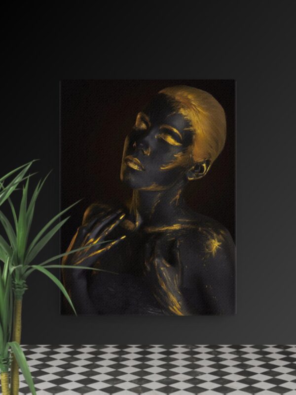 Gold Sand effect woman Thin canvas - 12×16