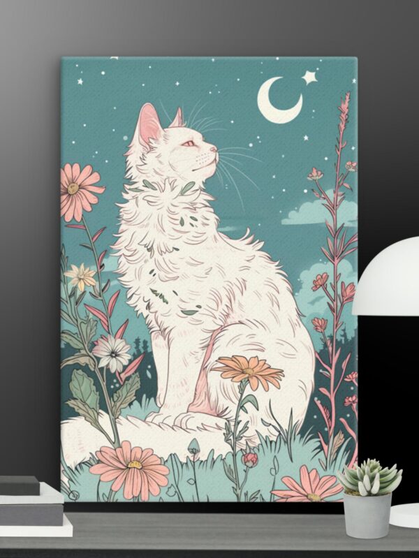 White Cat canvas - 12×18