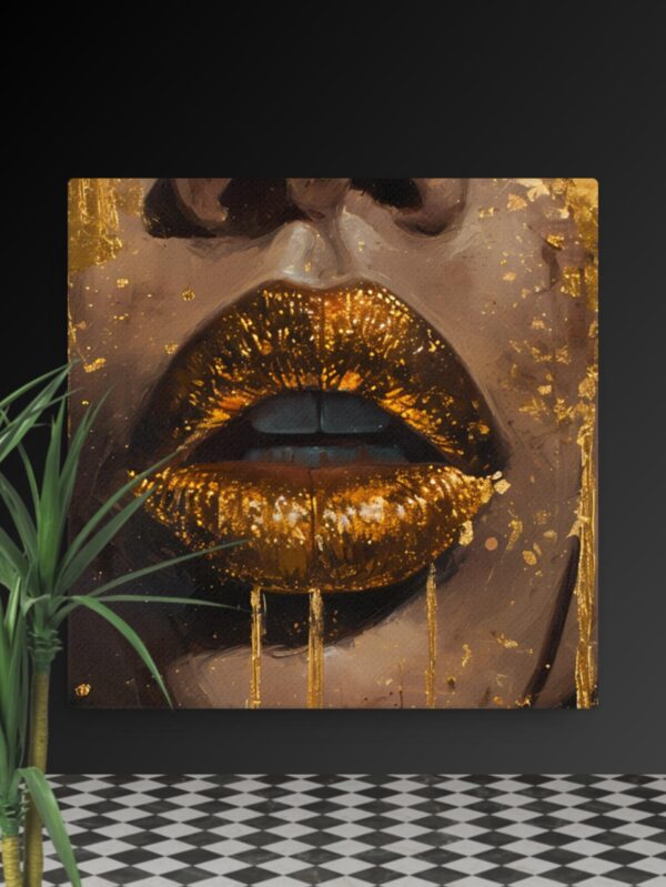 Gold Lips Thin canvas - 16×16