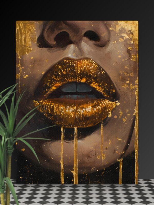 Gold Lips Thin canvas - 18×24