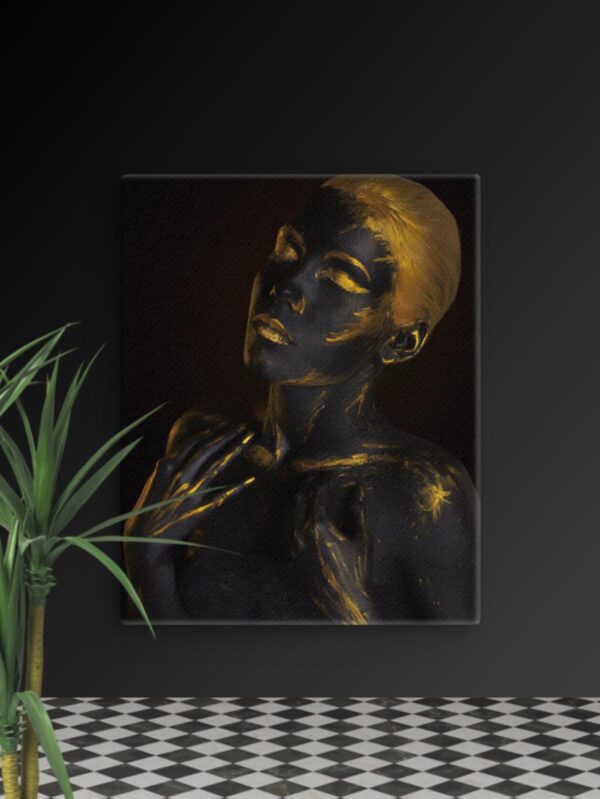 Gold Sand effect woman Thin canvas - 8×10