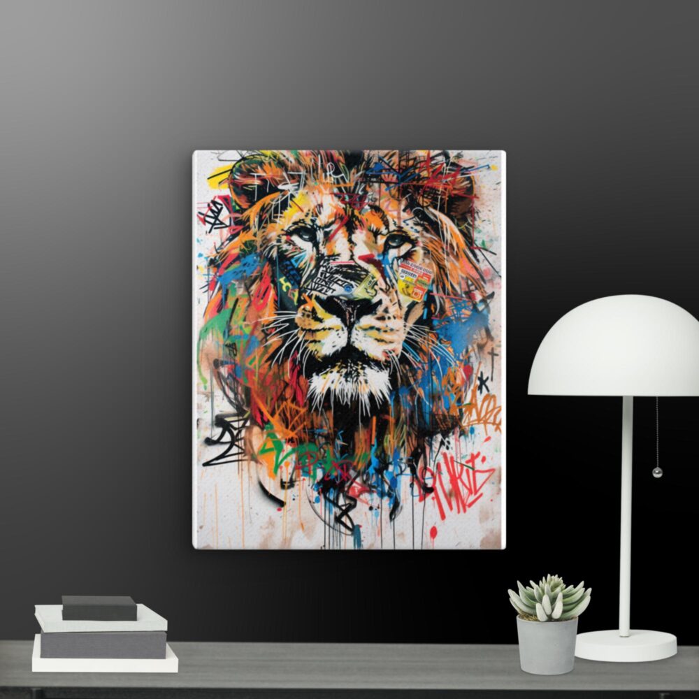Large Lion Pop Art Canvas - Image 7