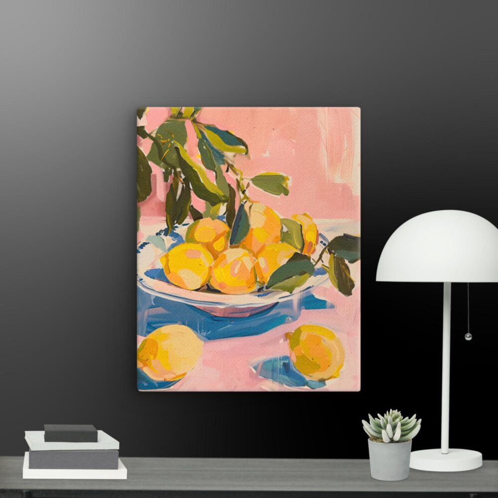 Lemons in a bowl canvas - Image 8