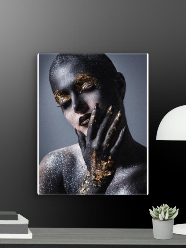Black Gold Glitter effect canvas - 11×14