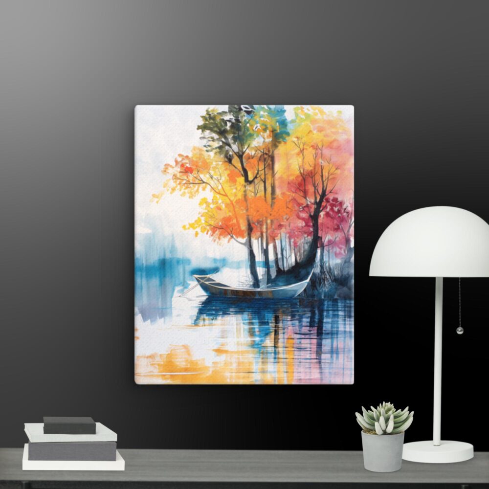 Colourful Boat Scene canvas - Image 8