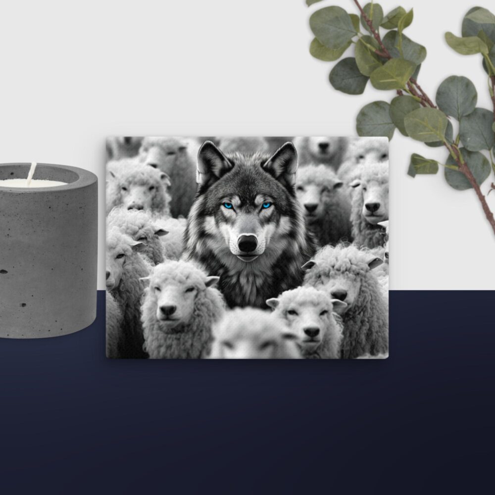 Wolf with sheep canvas - Image 10