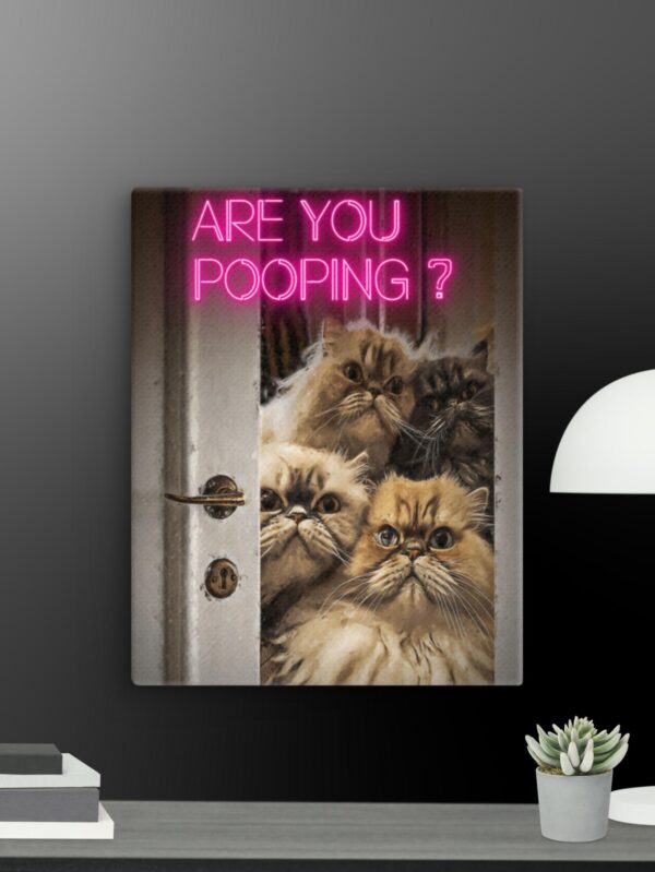 Funny cat bathroom canvas - 11×14