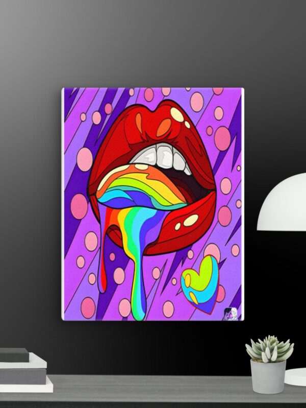 Rainbow lips canvas - 11×14