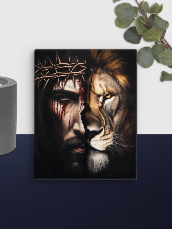 Lion vs God canvas - 11×14