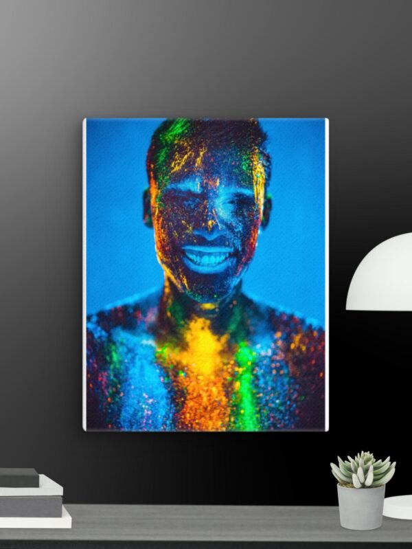 Illuminated smiling man canvas - 11×14