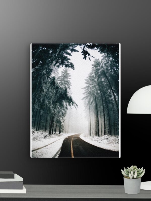 Snow road scene canvas - 11×14