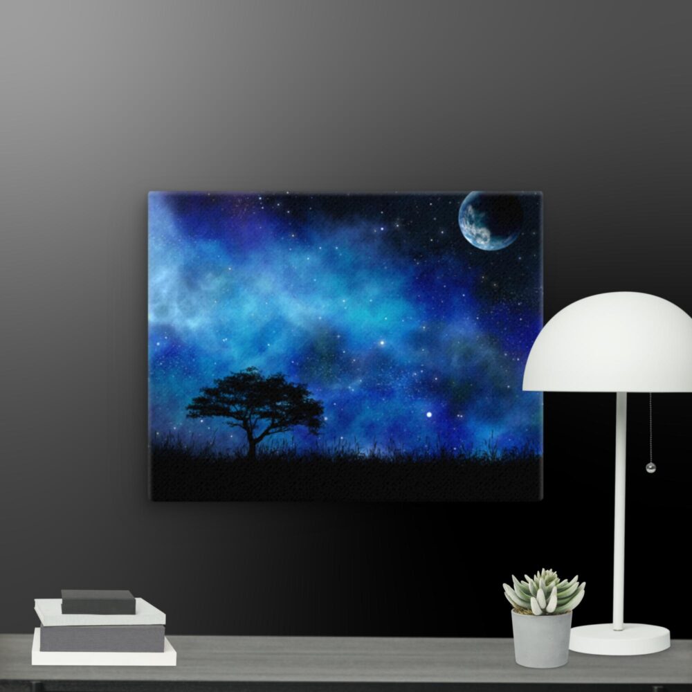 Blue night time scene canvas - Image 10