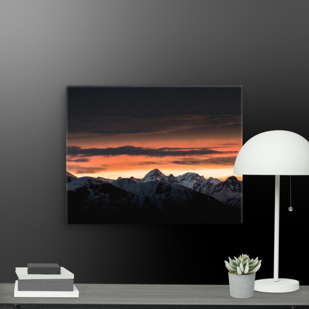 Dark mountain scene canvas - Image 10