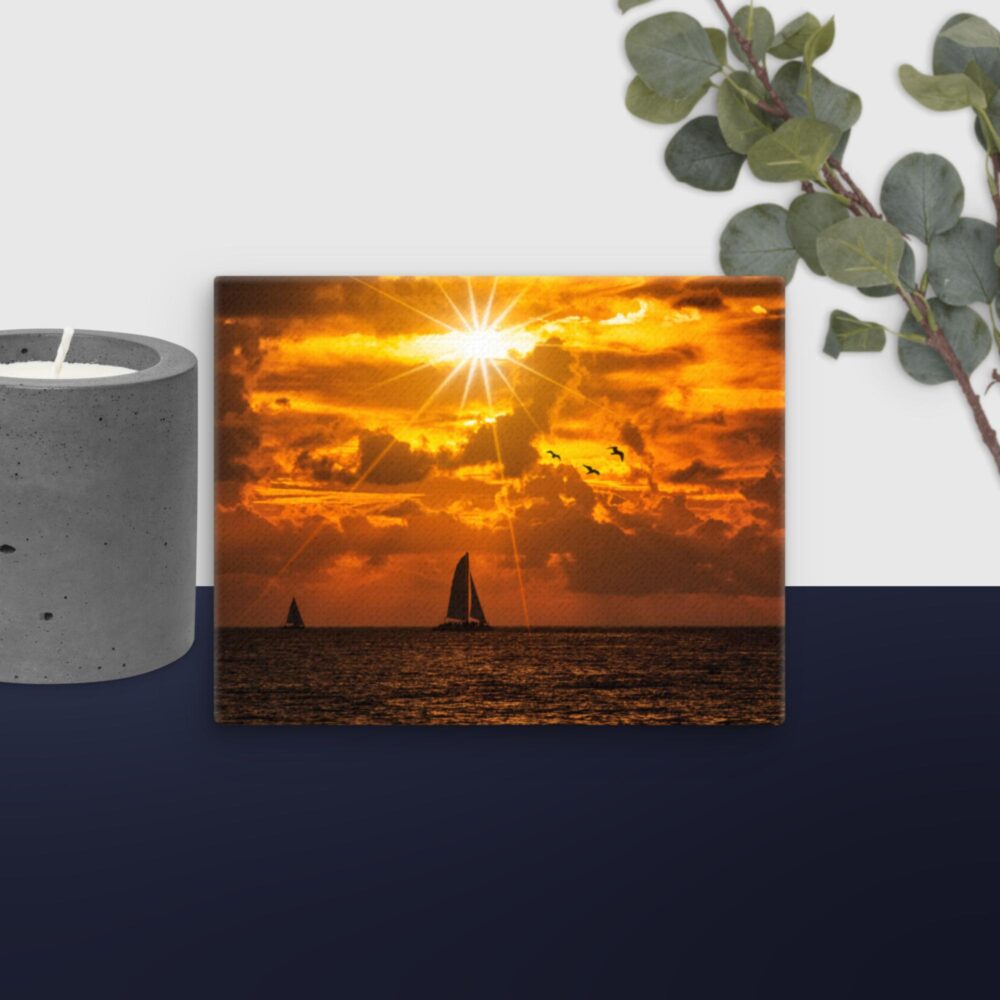 Bright orange sunset canvas - Image 10
