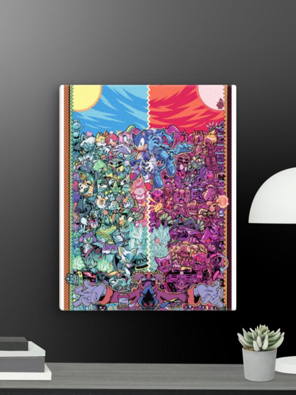 Sonic multicoloured canvas - 11×14