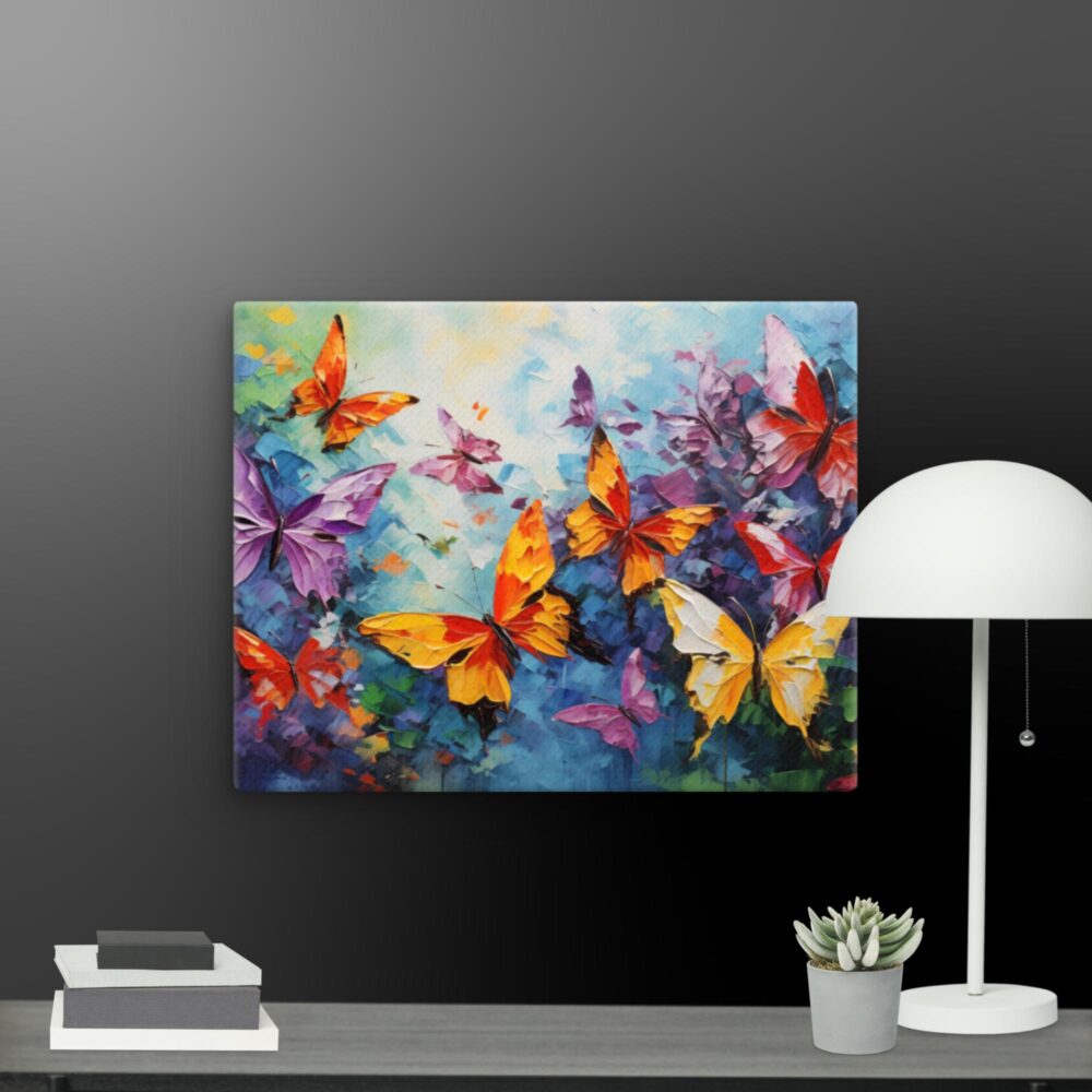 Bright colourful butterflies scene canvas - Image 10