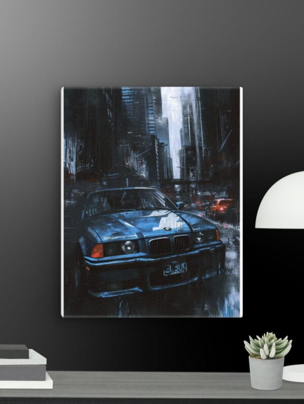 Blue BMW Scene canvas - 11×14