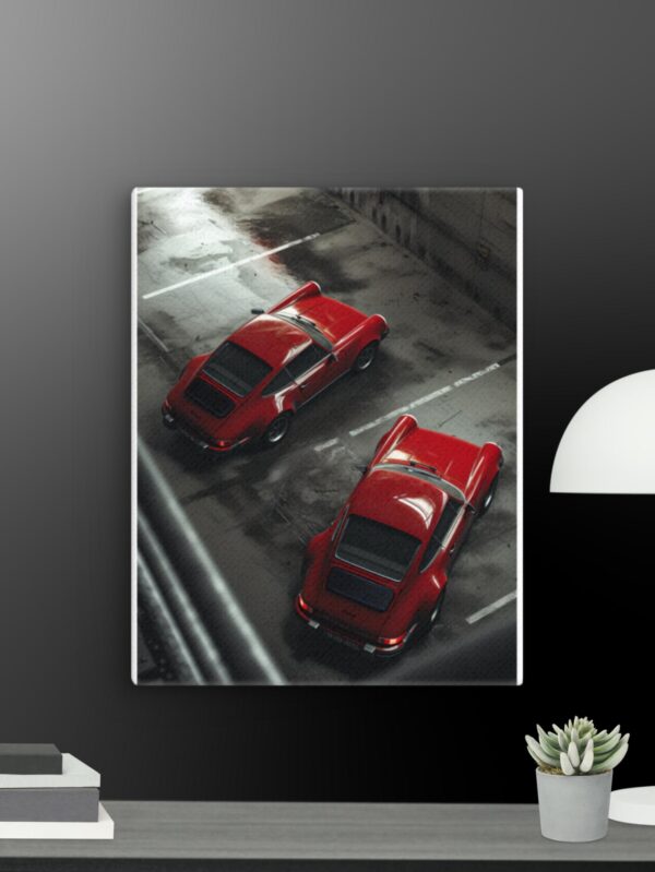 Double red car canvas - 11×14
