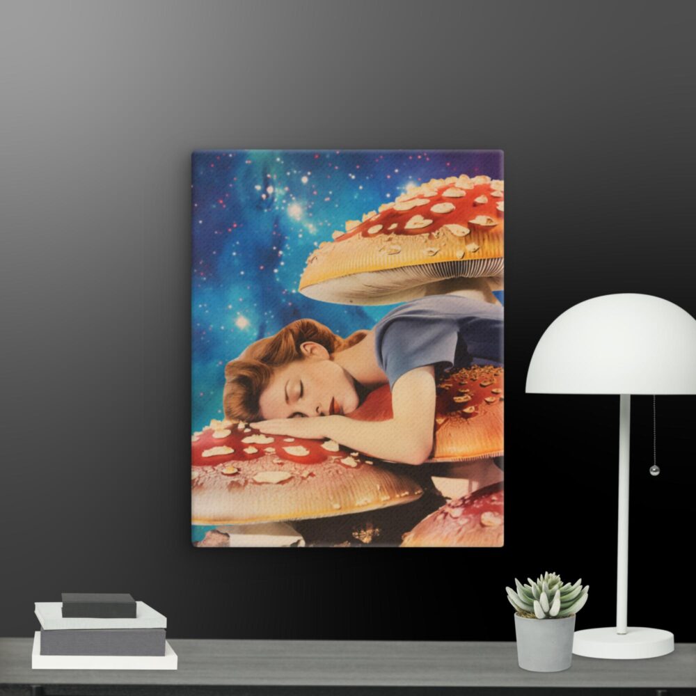 Woman lieing on the toadstools canvas - Image 8
