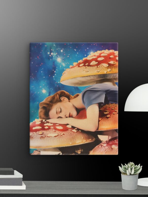 Woman lieing on the toadstools canvas - 11×14