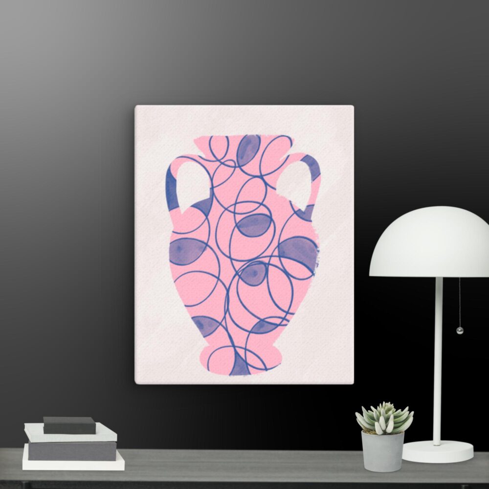 Contemporary pink vase canvas - Image 10