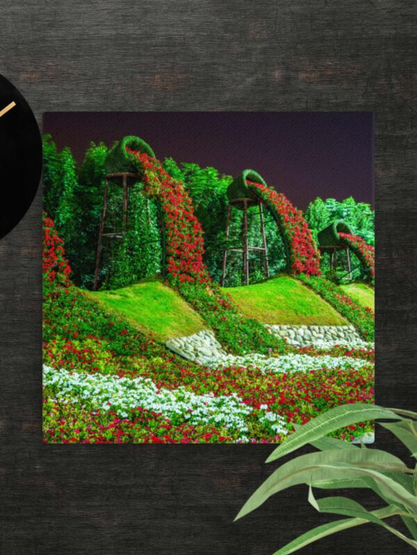 Rows of Flowers canvas - 12×12
