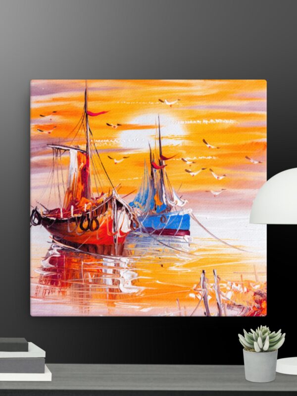 Ships at Sea canvas - 12×12