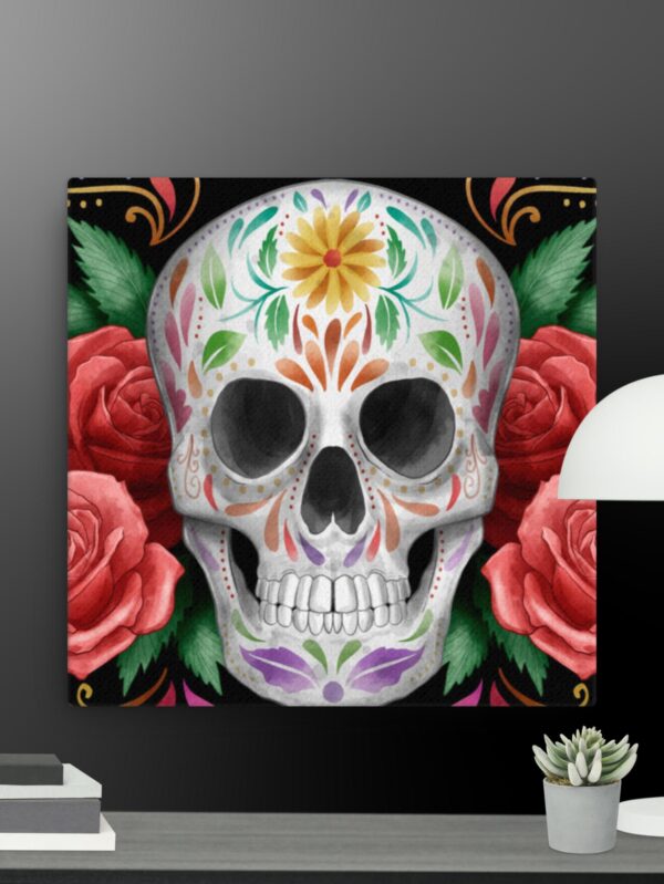 Skull with roses canvas - 12×12