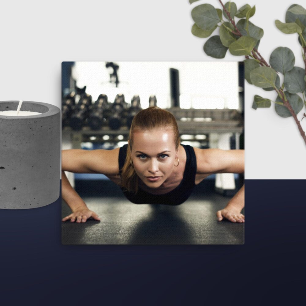 Girl in gym canvas