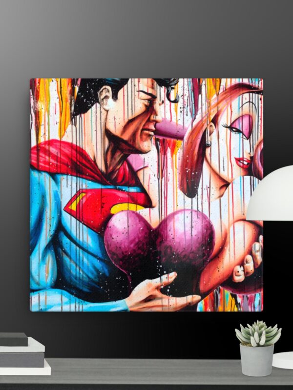 Jessica Rabbit and Superman canvas - 12×12