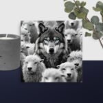 Wolf with sheep canvas