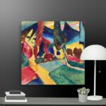 Landscape with two poplars canvas