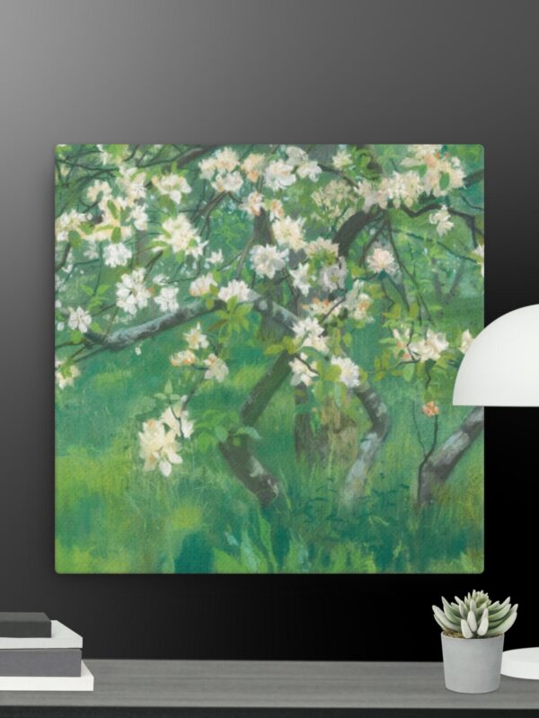 White flower scene canvas - 12×12