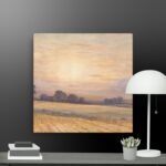 Landscape at sunset canvas