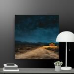 Night time scene canvas