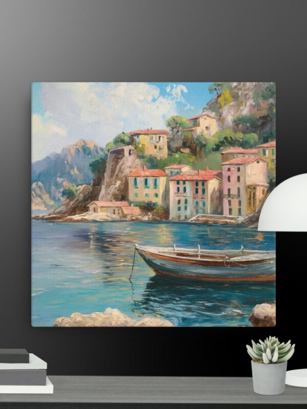 AI Boat Scene canvas - 12×12