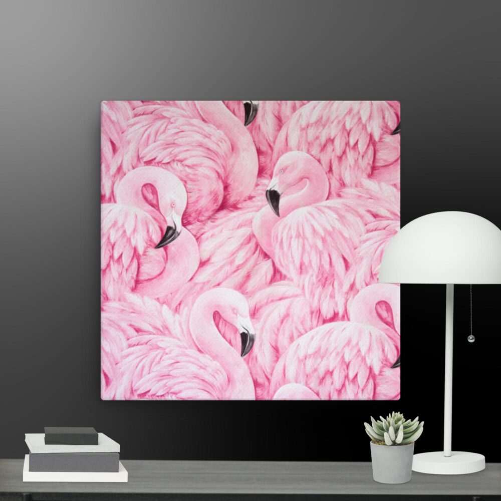 Flamingo frenzy canvas