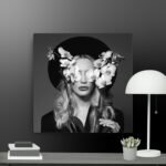 Black White Beauty scene canvas