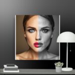 Black and white beauty scene canvas