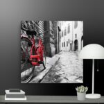 Red cycle scene canvas