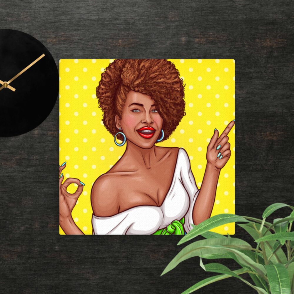 Bright Afro woman scene canvas