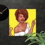 Bright Afro woman scene canvas