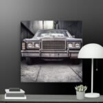Old car scene canvas