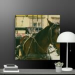 Horse with cart canvas