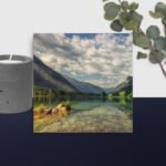 River mountain scene canvas