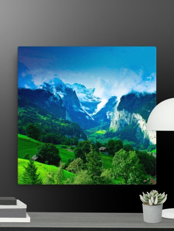 Mountain scene canvas - 12×12