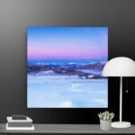 Pink blue scene canvas